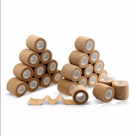 医療用品メーカーカスタム印刷アソートカラー不織布自己粘着粘着弾性包帯医療スポーツ獣医ラップ用